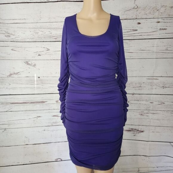 Boulee Purple Long Sleeve Dress Size 0 NWT - Picture 2 of 7